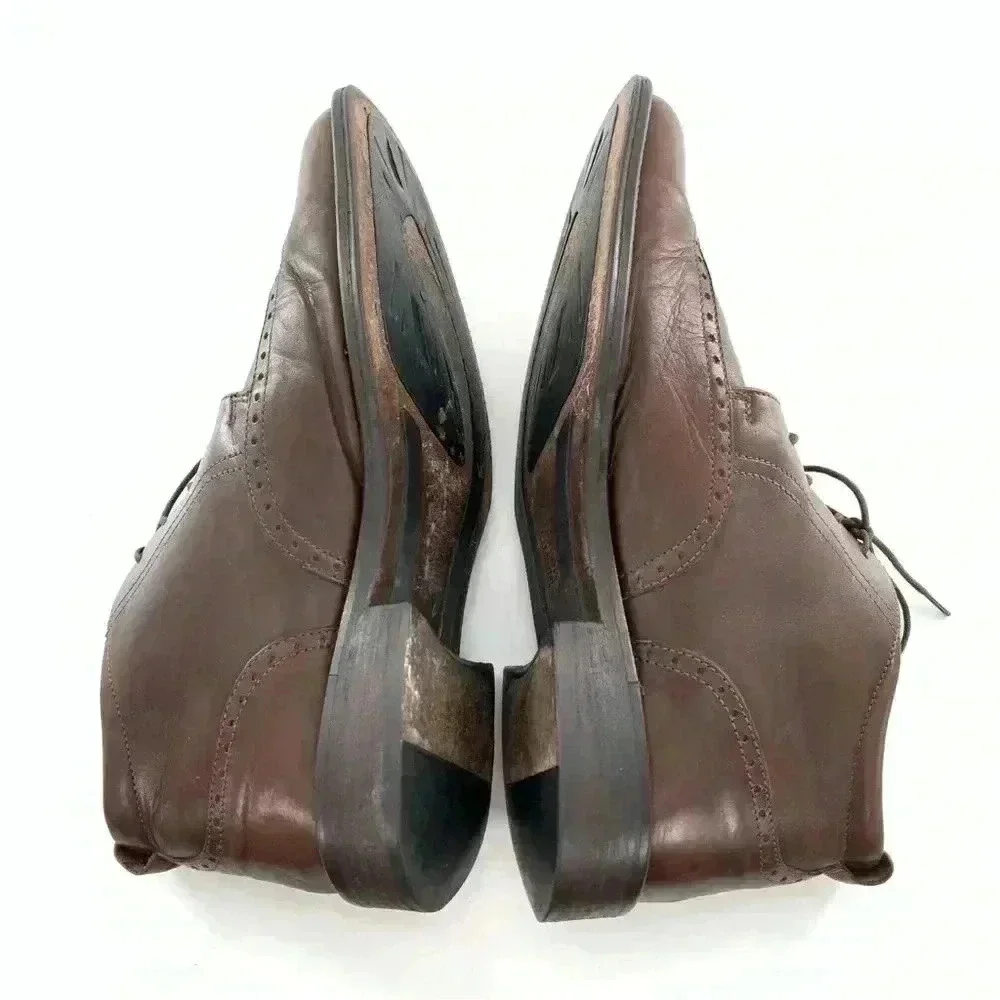 Johnson and Murphy mens chukka boot size 10 brown leather wingtip